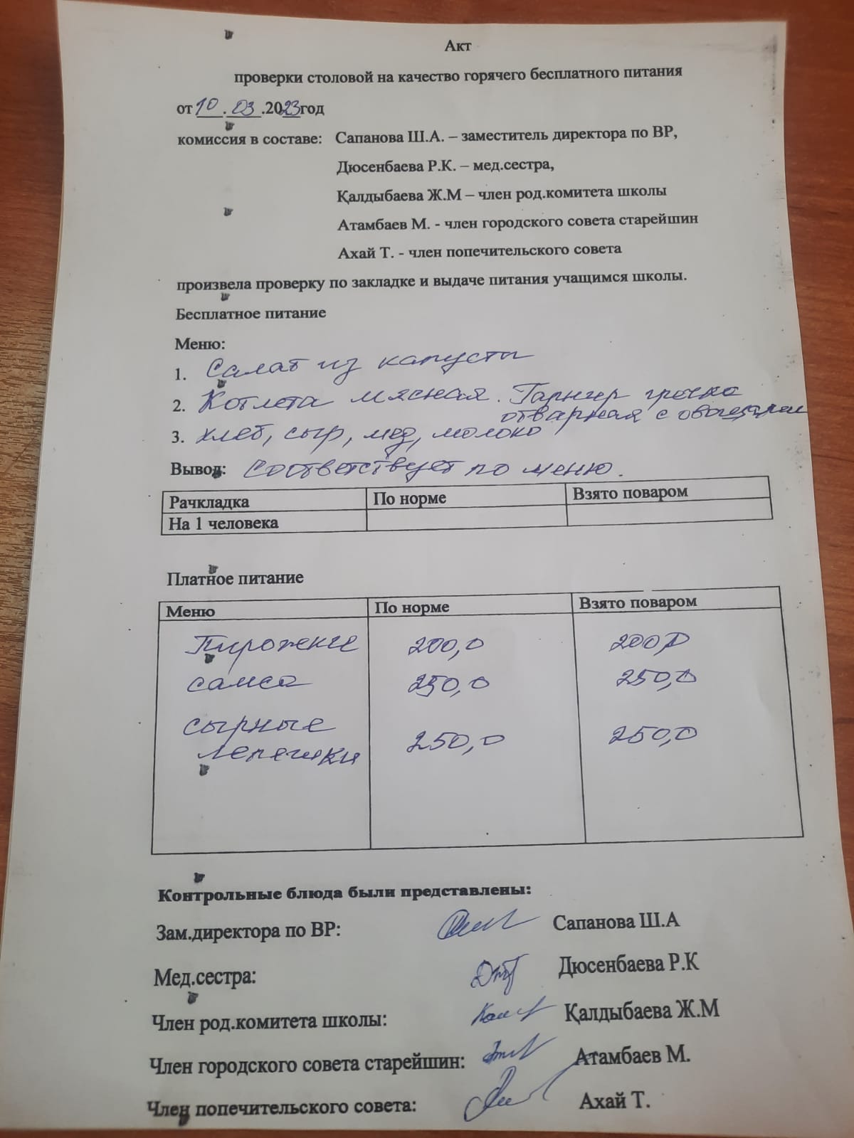 Меню