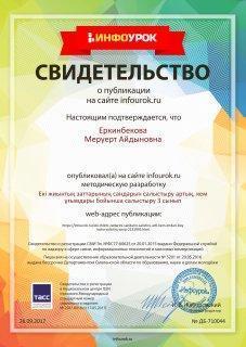 3 „Г„ сынып жетекшісі Еркінбекқызы Меруерт